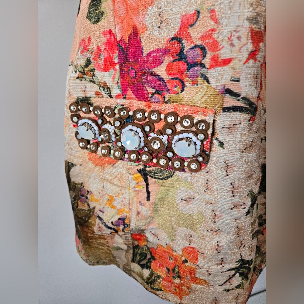 Tory Burch Jillian Floral Print Tunic From 2014 Resrt Line. Size 6 - Picture 4 of 14